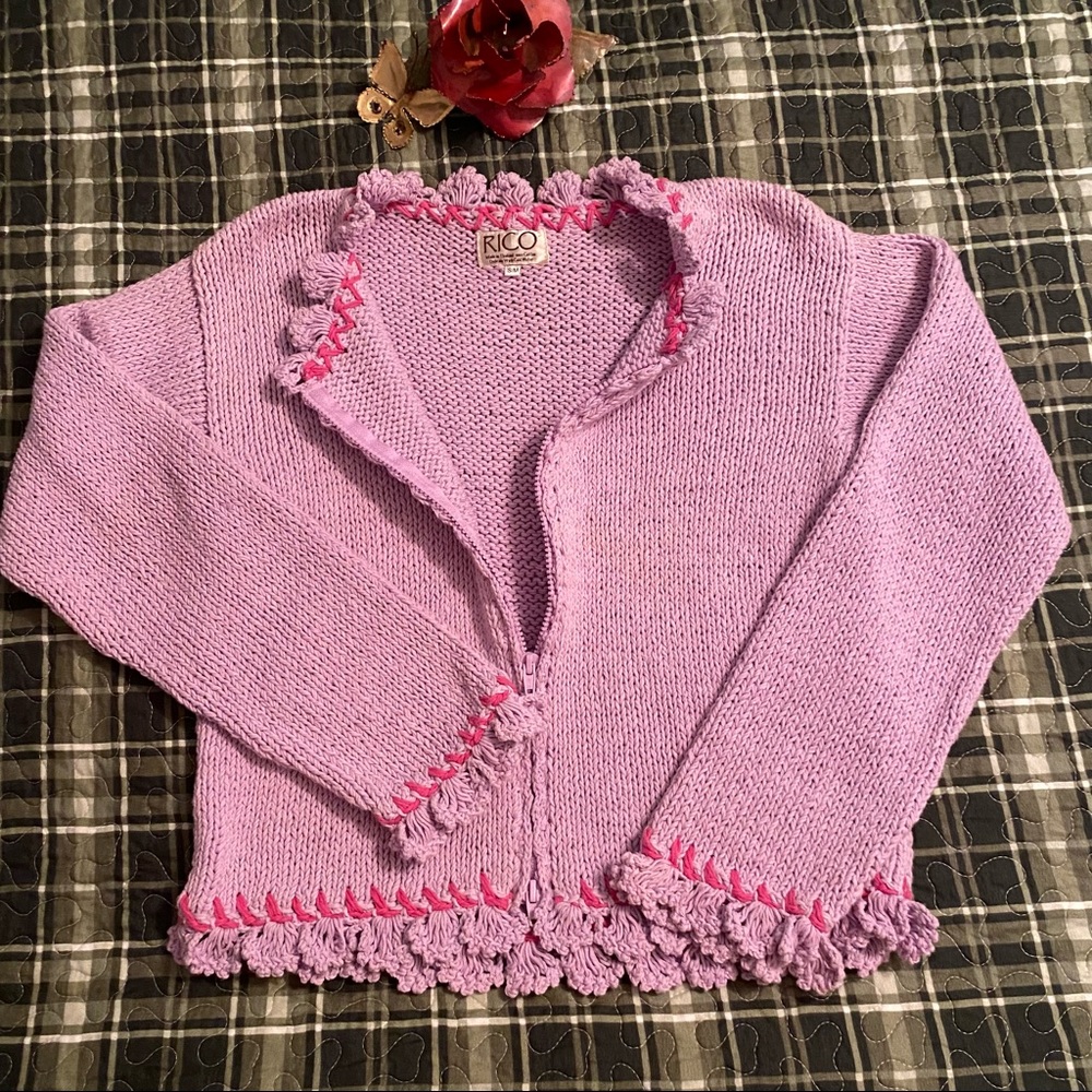 Vintage Rico handwoven Pink Women’s Sweater.